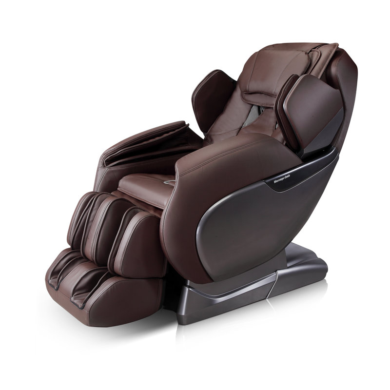 Winston Porter Luxury Genuine Leather Power Reclining Heated Full Body Massage Chair Wayfair